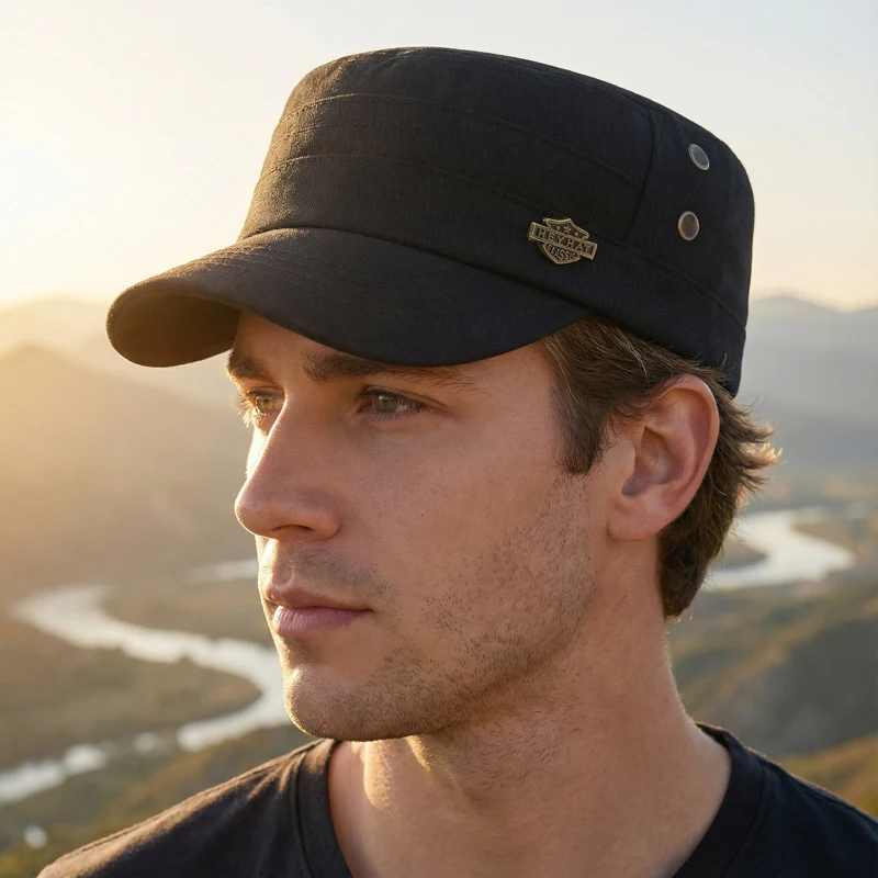 Casual Minimalist Flat Top Sun Hat for Spring & Autumn Outdoor Activities