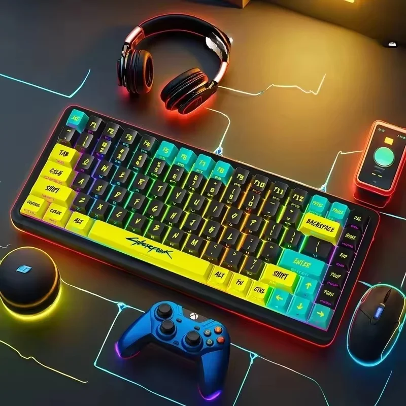 Cyberpunk 129-Key Translucent Side-Engraved PBT Keycap Set