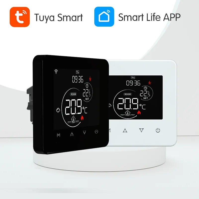 

WiFi Floor Heating Thermostat Tuya Smart Electric Heating Temperature Controller Water/Gas Boiler for Voice Google Home, Alexa