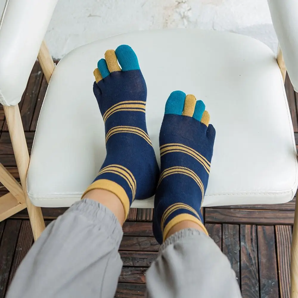 

Повседневные Мягкие хлопковые мужские носки средней длины с пятью пальцами носки с пятью пальцами мужские чулочно-носочные изделия короткие носки