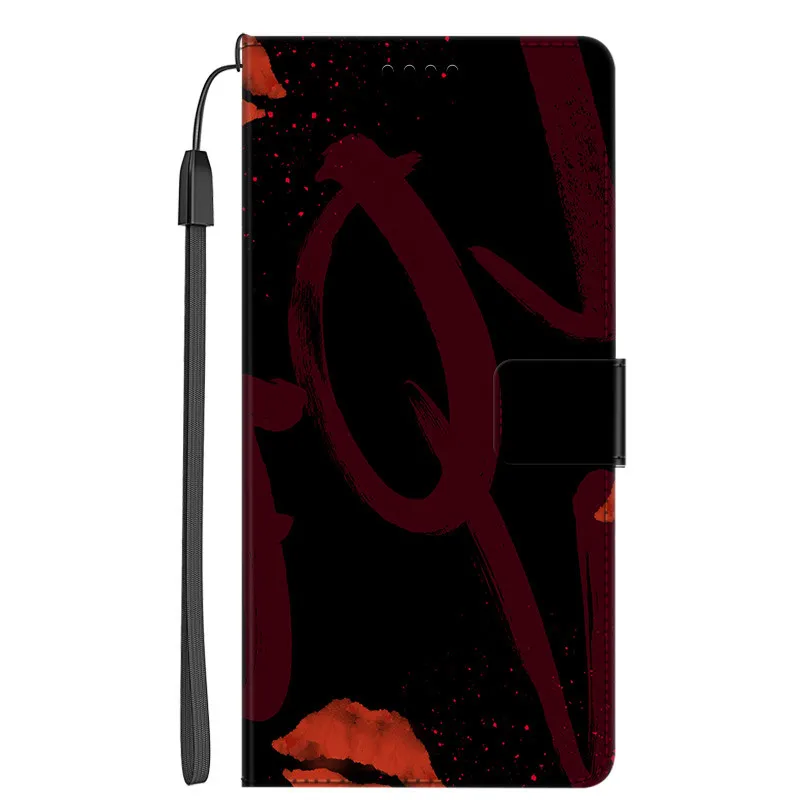 Elegant Leather Wallet Flip Case with Cat Design and Magnetic Stand
