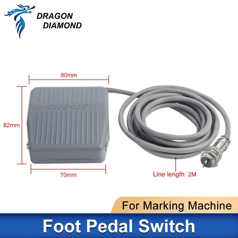 Dragon Diamond Footswitch Foot Momentary Control Switch Electric Power Pedal for Laser Marking Machine