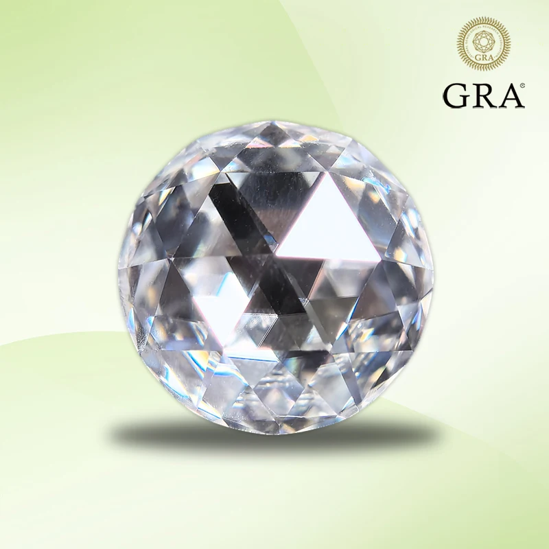 Moissanite Stone Double-Face Rose Cut Colore Bianco Forma Rotonda Charm Bead Per Gioielli Fai Da Te Che Fanno Anello Certificato Gra Selezionabile