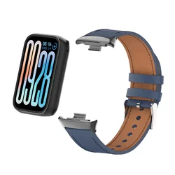 Premium Leather Strap for Smartwatch - High-Quality Replaceable Wristband (Blue)