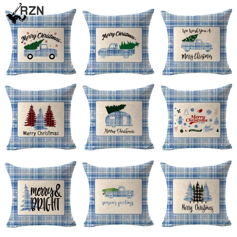 

Christmas Cotton Linen Cushion Cover Sofa Cushions Plant Throw Pillow Christmas Decorations For Home Decoration Natale 2021