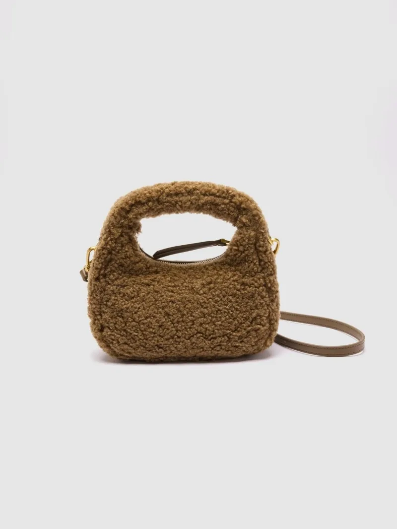 Autumn Winter Women Fashion small Plush Single Shoulder Bag Patchwork Armpit Bags Ladies Casual Messenger Bag