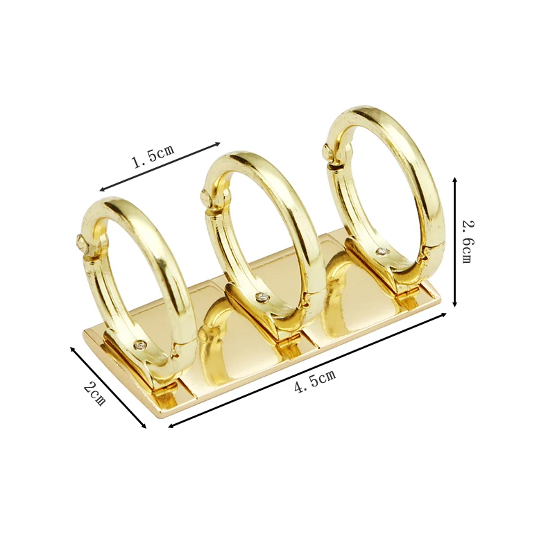 2pcs Metal 3 Rings Binder Clips Loose Leaf Notebook Book Binder for Album Diary Data Book Office School Stationery