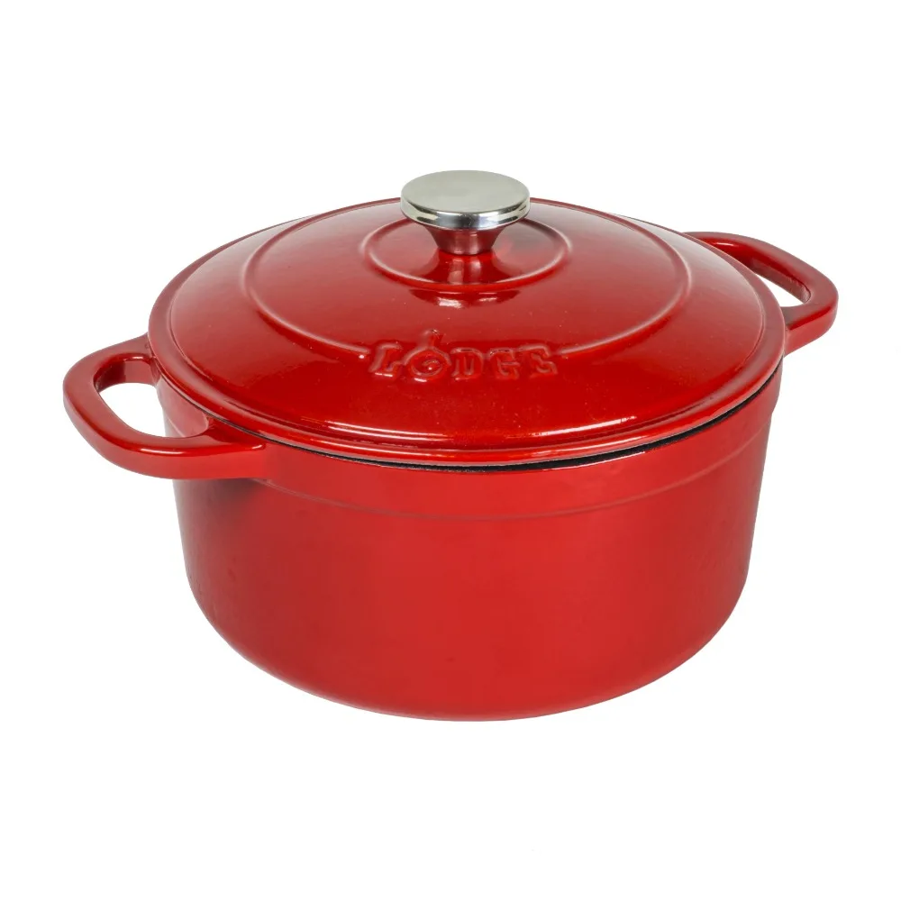 5.5 Quart Enameled Cast Iron Dutch Oven, Red