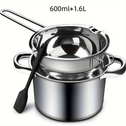 Deluxe Dual - Capacity Stainless Steel Melting Pot Kit for Wax, Chocolate, and Soap Crafting (3Pcs set)