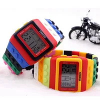 Hot Children's Watches Digital LED Chic Unisex Colorful Constructor Blocks Sports relogio masculino Wrist Women Watch Kids Gifts 2