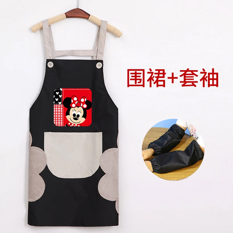 Apron female fashion cute Japanese kitchen household waterproof oil proof household cooking work adults men