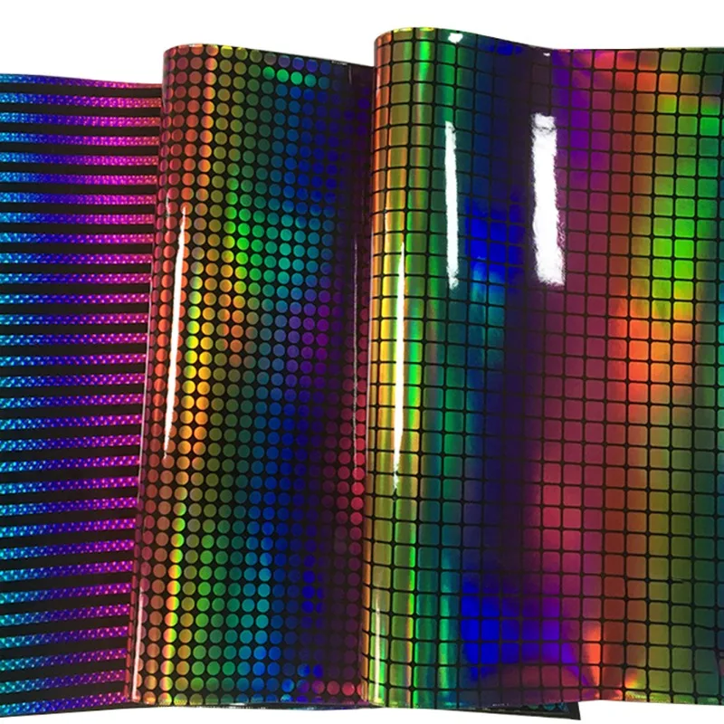 

Mirrored Rainbow Laser Faux Leather Sheets PU Fabric for Making Crafts Leather Handbag Sewing Earrings Bows 30*135cm