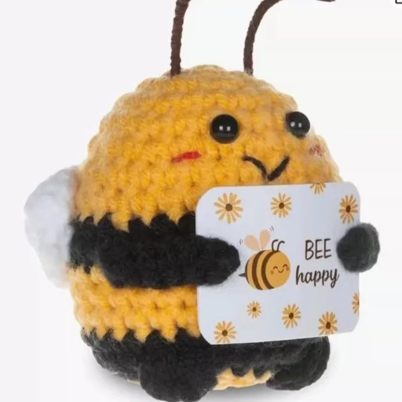 Handmade Crochet Bee In Pot - Cute Knitted Animal Doll For Home Decor & Gifts