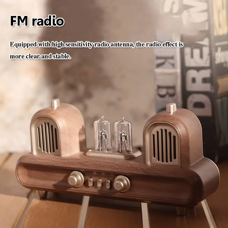 High-quality Bluetooth Speaker Bedside Atmosphere Lamp Retro FM Radio USB TF Player Vintage Desktop Ornaments Audio Gifts AS33