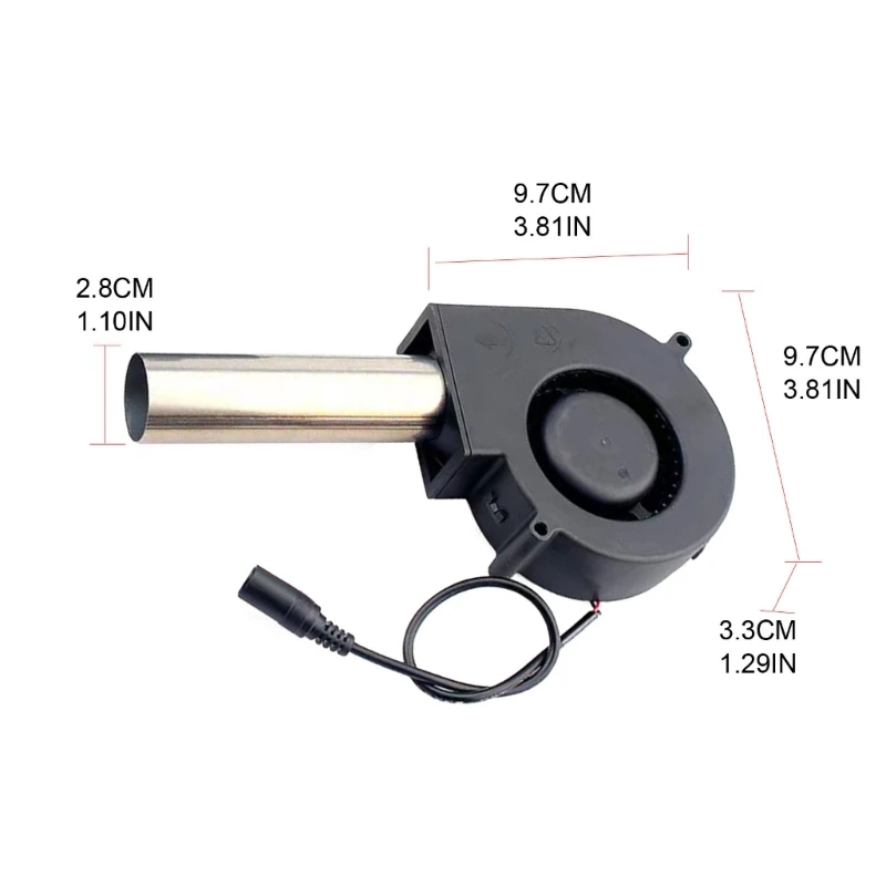 BBQ Air Blower Portable BBQ Fan Air Blower Handheld Barbecue Fan US/EU Plug 6