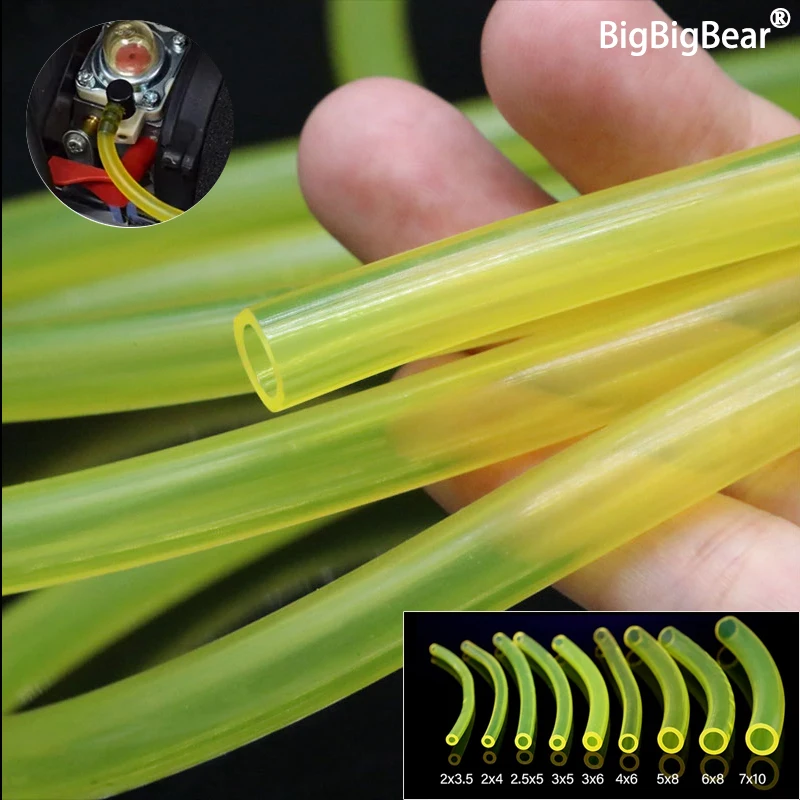 1 ~ 30Mการใช้แก๊สท่อสีเหลือง 2x3.5/2.5x5/3x5/3x6/4x6/5x8/6x8/7x10 มม.สําหรับTrimmer Chainsaw Blowerท่อDIYเบนซินท่อ 1