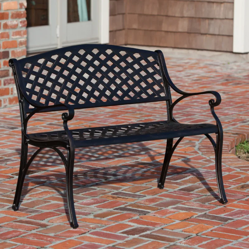 Patio Sense Antique Bronze 40.25 In. Cast Aluminum Bench  Garden Furniture  Outdoor Chair  Outdoor Bench