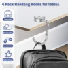 4/8Pcs Handbag Hooks Folding Metal Table Bag Holders Portable Purse Hangers Unique Parts Accessories Multipurpose Non-Slip Hooks 2