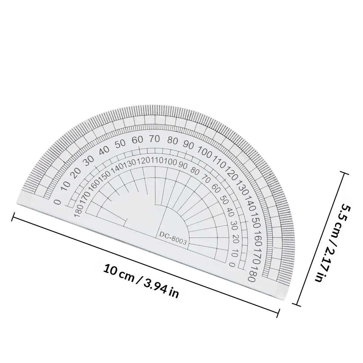 36Pcs 투명 플라스틱 각도기 10Cm 4인치 반원형 수학 각도기 각도 측정 학교 사무실 기하학 그리기용