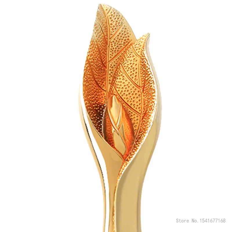 Customized Leaf Resin Trophy, Gold Cup, Champion Sports, Educational Props, Excellent Souvenir Reward, Home Decoration, 1Pc