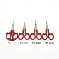 PIN Brand Classic Red Scissors Sewing Tailoring Embroidery Scissors For Hair And Paper-Cutting With Warped Head PIN-1553 1