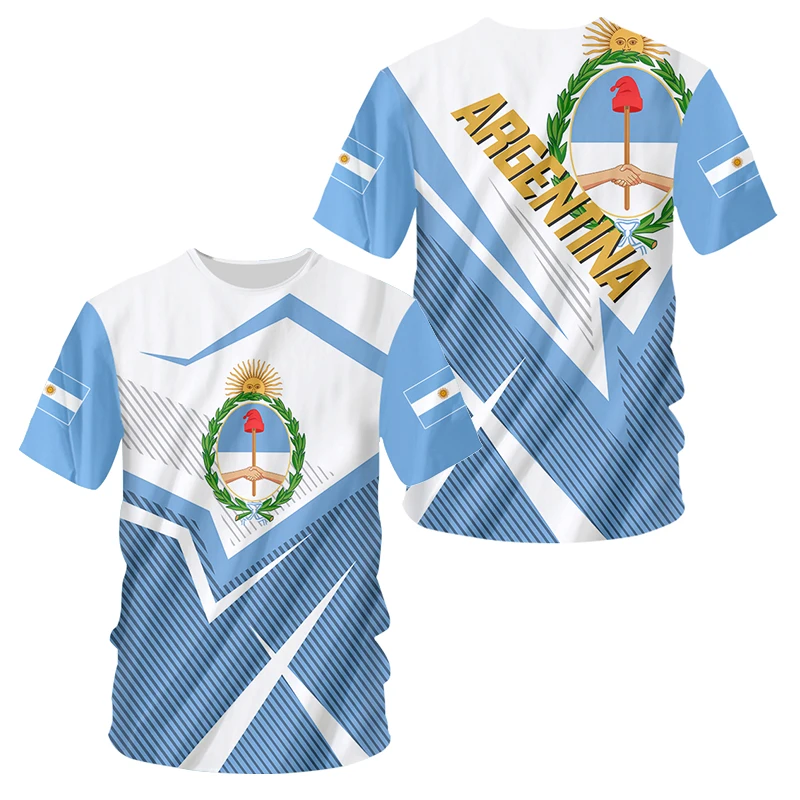 Maglia Con Bandiera Argentina Di Alta Qualità Estate Uomo Oversize Argentina Magliette Da Calcio Manica Corta Argentina Maglia Da Calcio Dropship