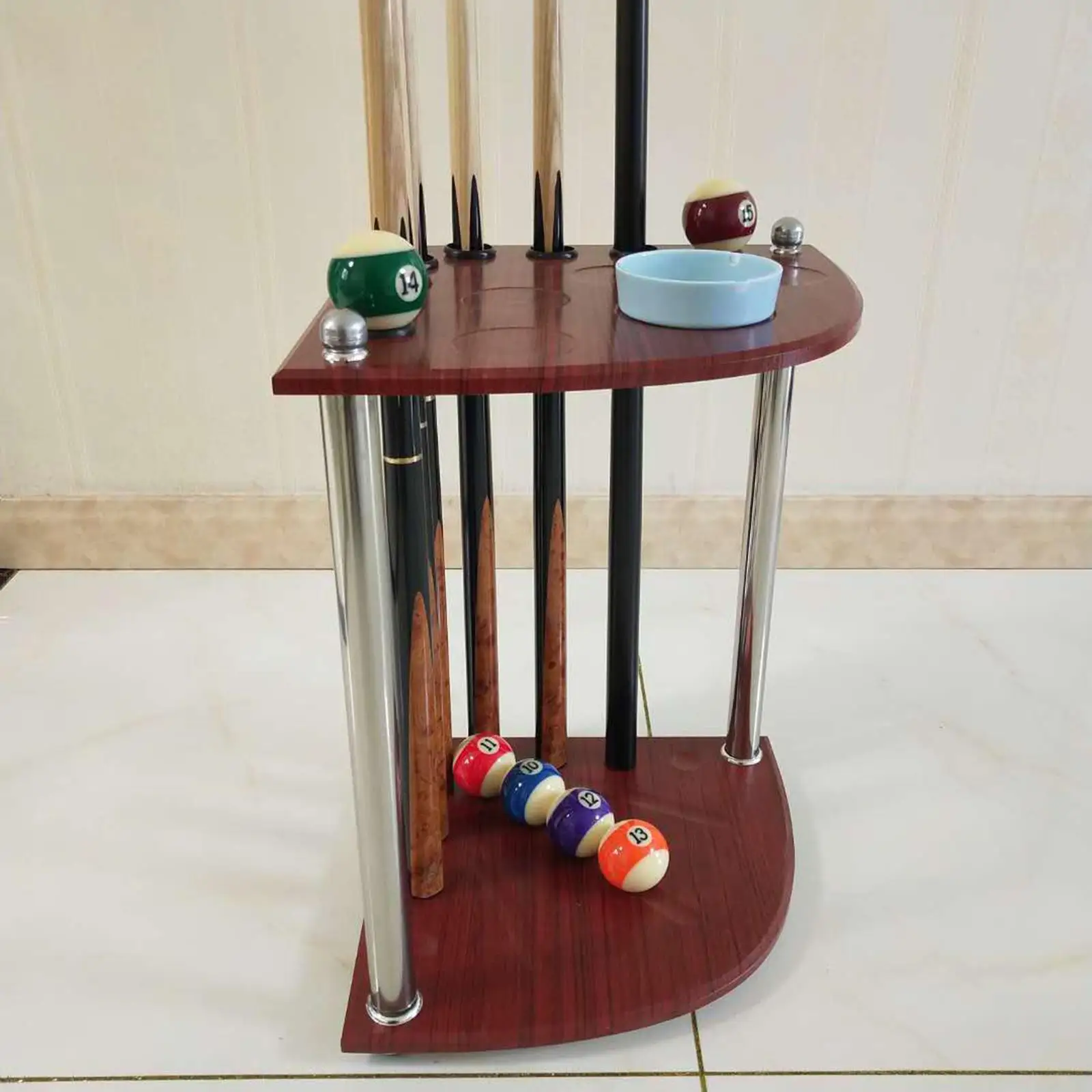 Billiard Pool Rack Corner Holder Floor Stand Rod Organizer 8 Hole Storage Holder for Players Pool Bars Clubs Sports