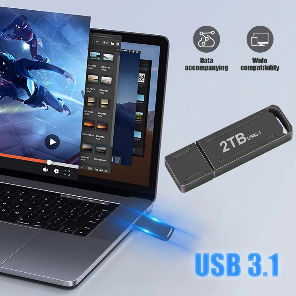 USB Flash Drive Flash Drive High Speed USB 3.1 Pen Drive 2TB 100% True Capacity Pendrive 1TB Memorias USB Flash Drive 512G Cle Stick Gifts