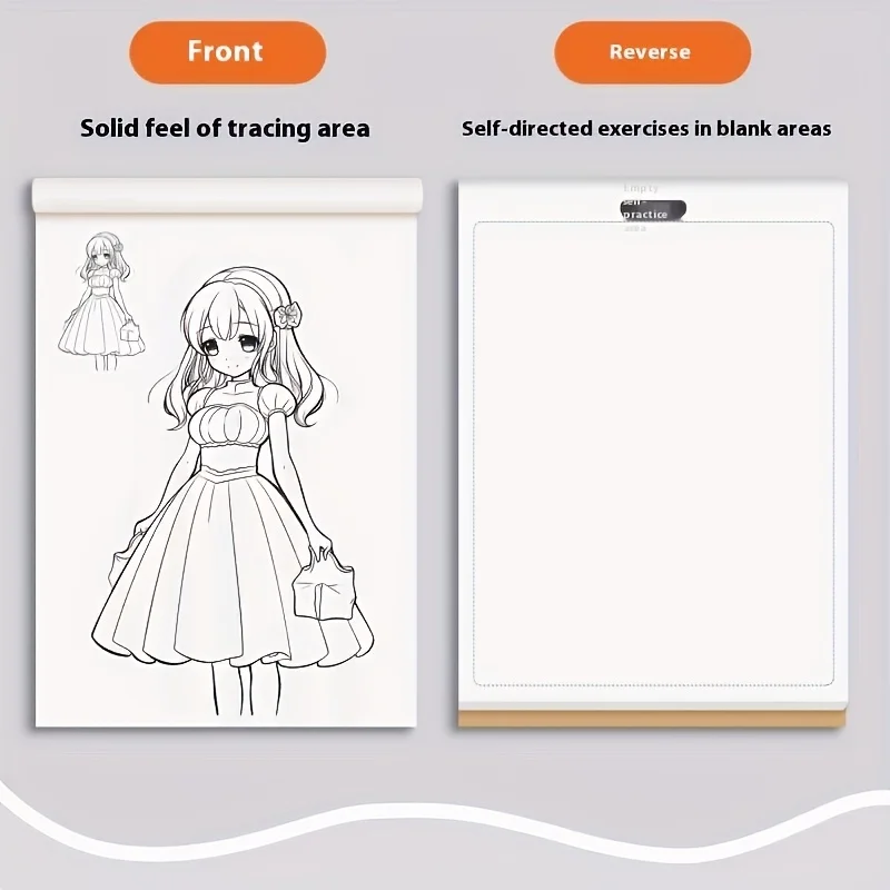 Libro di disegni a linee di personaggi anime per principianti | Quaderno da disegno da 48 pagine con linee di tracciatura | Ideale per cartoni animati e stilisti di fumetti - immagine 5