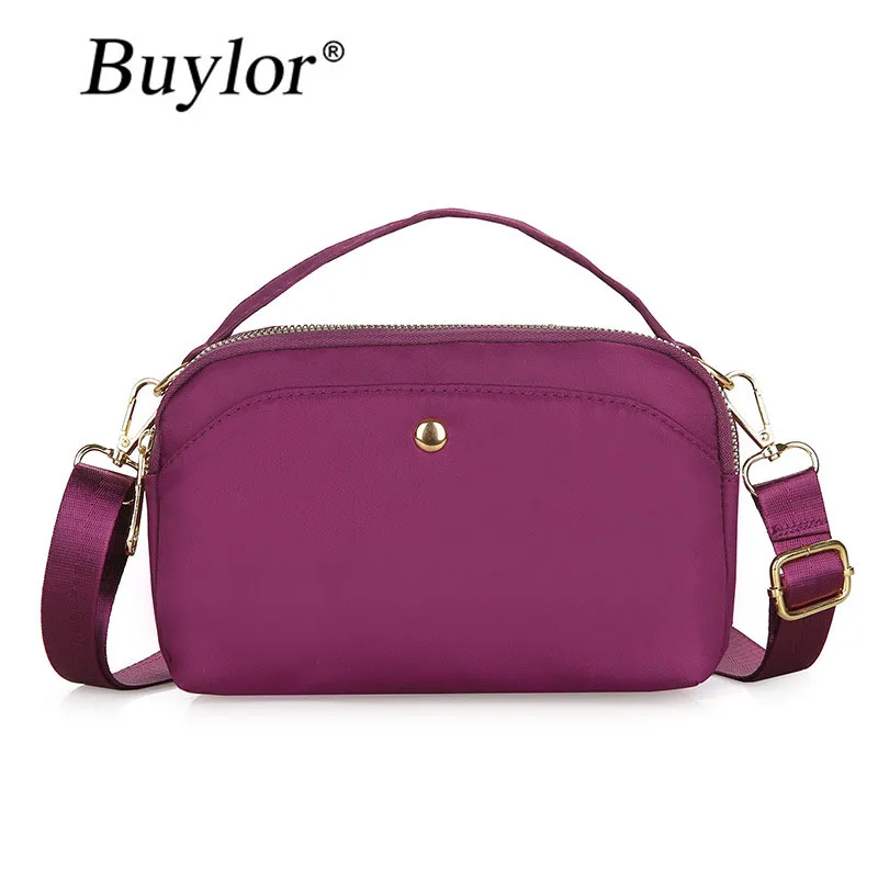 

Buylor Women's One Shoulder Crossbody Bag Nylon Solid Color Mobile Phone Bag 2023 New Handbag Female Wallet Luxury Designer Bags