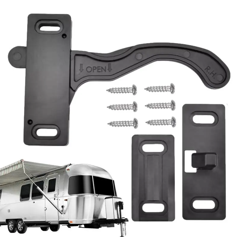 RV Door Handle RV Screen Door Latch Plastic Right Hand Handle Set Camper Accessories Right Hand Trailer Entry Door Hardware 3d print part m4 remote extruder accessories kits stl assembly hardware pack for voron spacer 80t gear guidler latch end printer