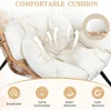 Wicker Egg Chair PE Rattan Chair with Cushion,Oversized Patio Lounge Chair for Outdoor, Indoor, Balcony, Backyard, Garden, Beige 4