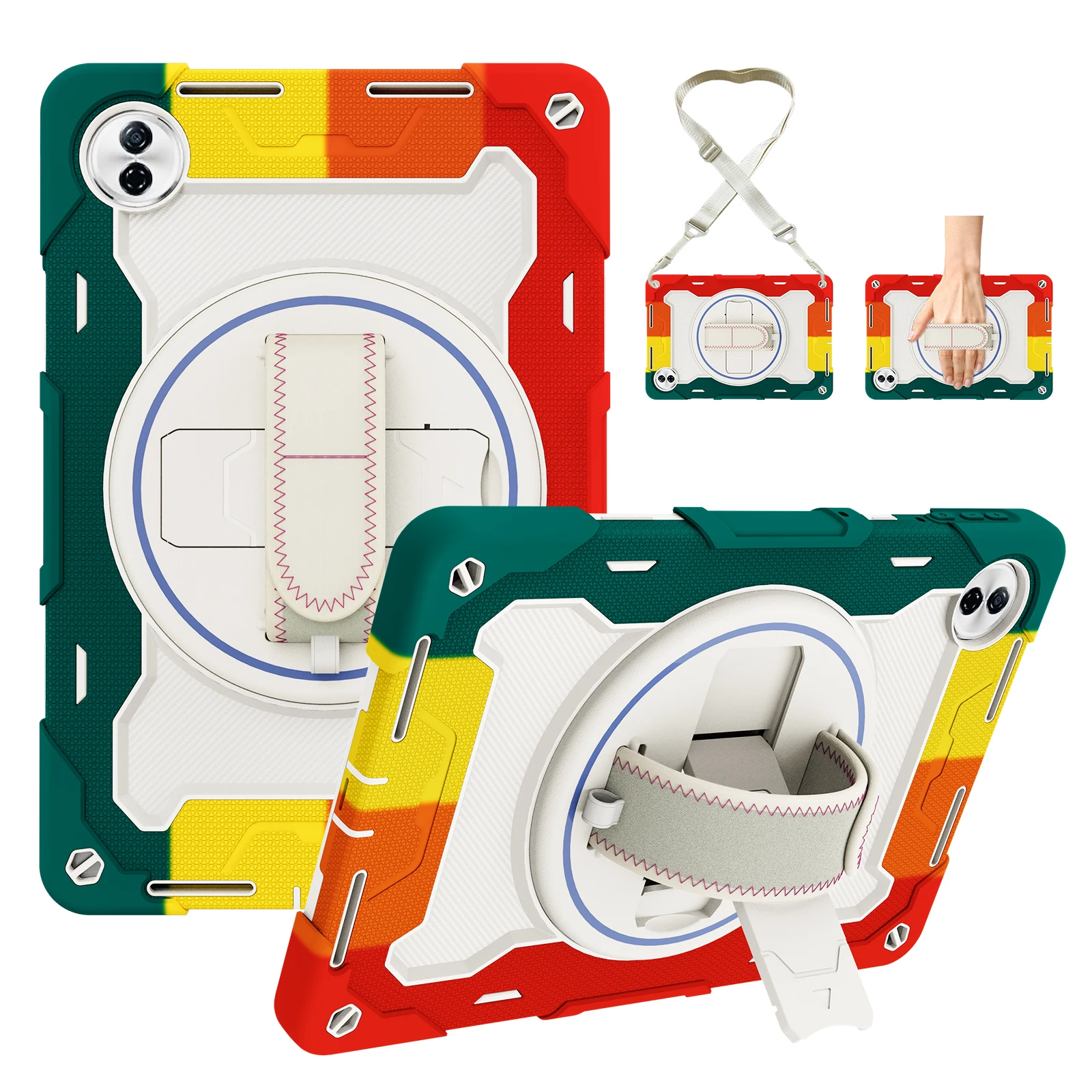 Enhanced Armor Case with 360° Rotating Stand and Hand Strap