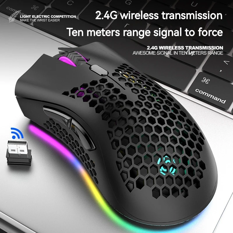 

Беспроводная игровая мышь, 2,4 ГГц, RGB
