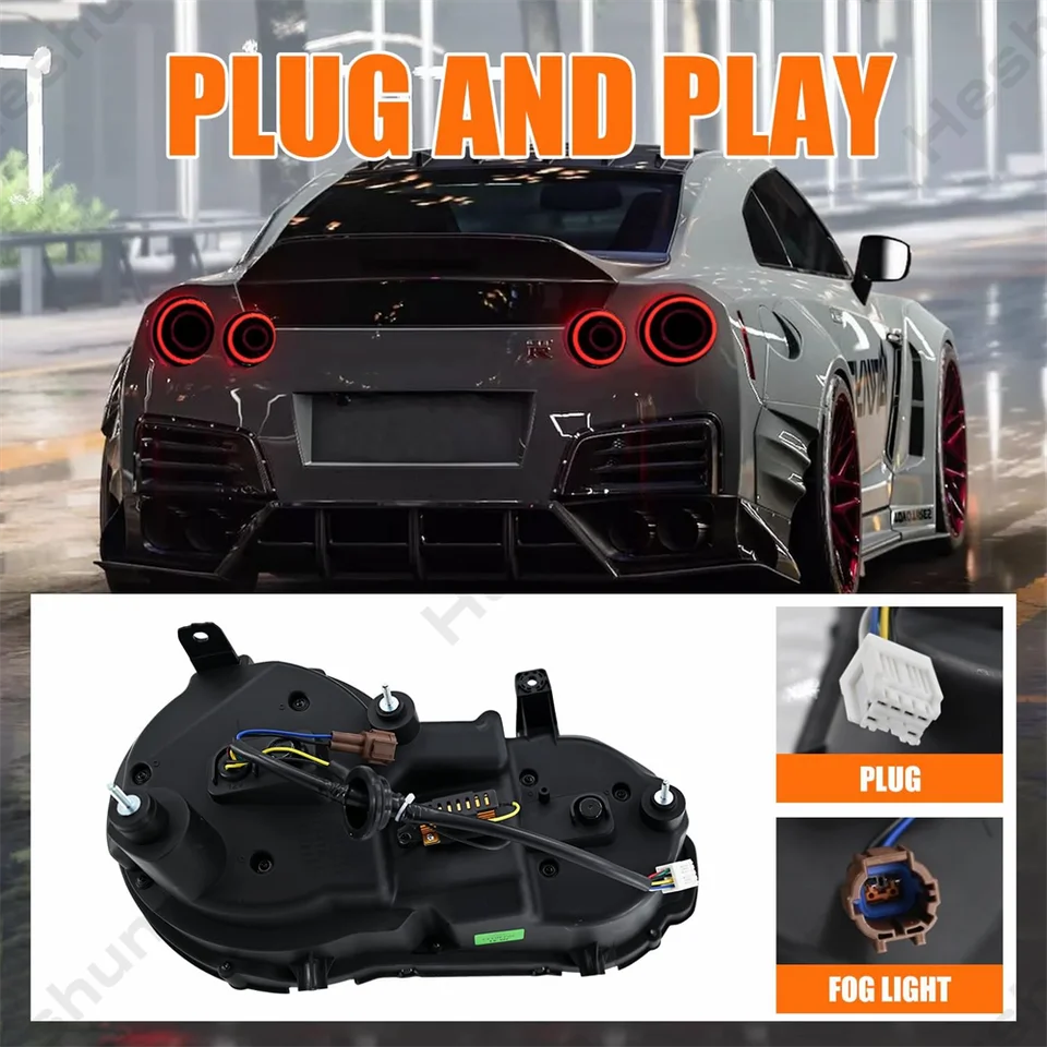 日産GTR GT-R R35 2009 2010-2024用ペアLEDテールライト、テールランプ