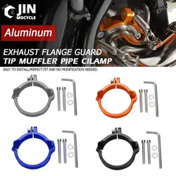 CNC Dirtbike Motorcycle Exhaust Flange Guard Cover For Husqvarna 250 300 TE TC TX For K-T-M XC SX XCW XC-W Six Days 2017 18-2022