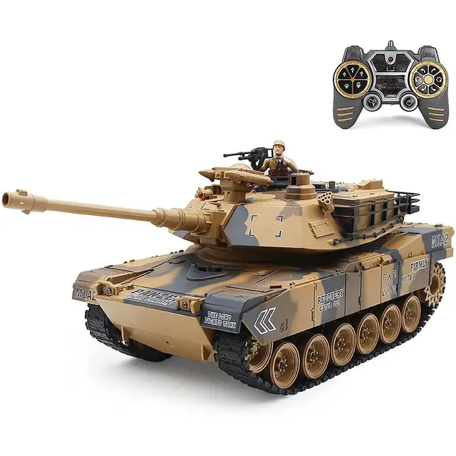 1/18 Remote Control Car 2.4ghz 15 Channel M1a2 Rc Car With Vibration Controller Shooting Airsoft Balls Rc Toys For Children 1