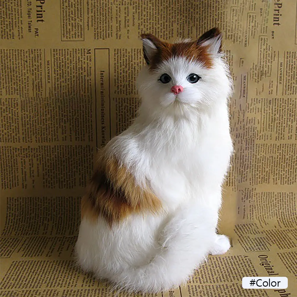 Simulation Mini Cat Cute Plush Cats Toy Children Birthday Gifts Creative Imitation Cat Ornaments Home Decoration Supplies 6