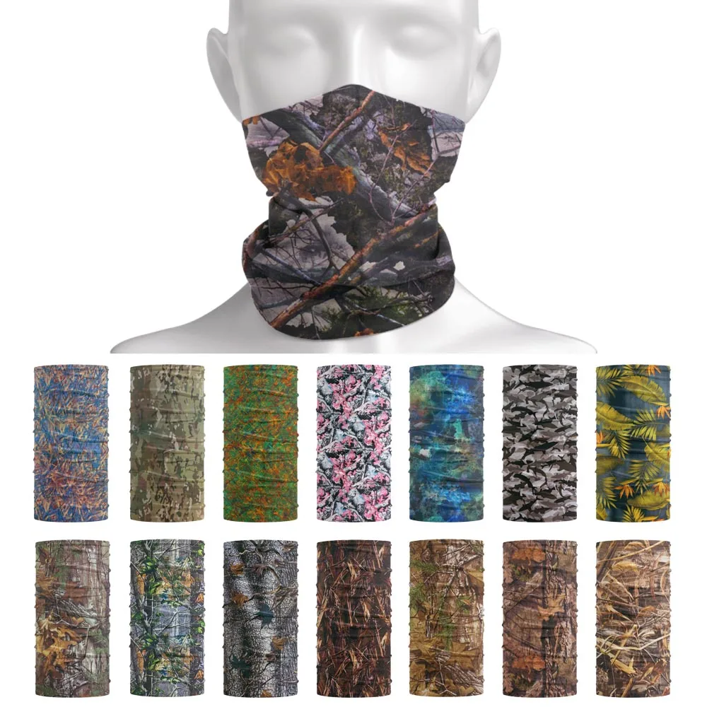 

Camouflage Hunting Tactical Bandana Realtree Neck Gaiter Seamles Hiking Cycling Tube Scarf Camo Multi Purpose Use Head Wrap Hood