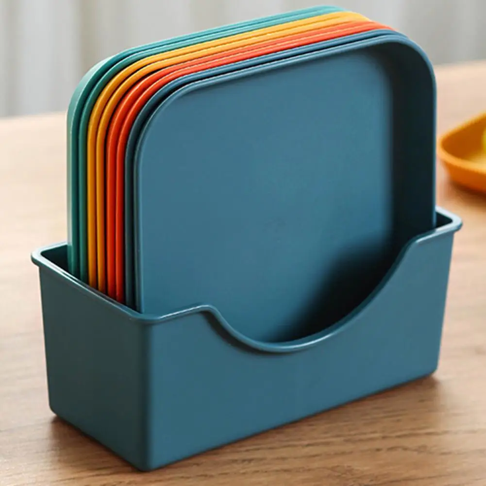 Convenirnt Dessert Dishes Household Dinner Plate Smooth Space-saving Unbreakable Sturdy Plastic Dinner Plates