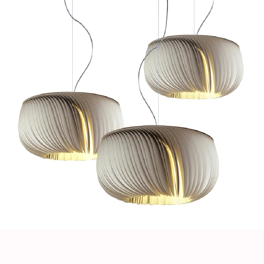 

Postmodern silver LED hanging lamp Nordic living room cloakroom decor bedroom parchment pendant lights restaurant lighting