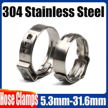 Pipe Clamp High Quality 10 PCS Stainless Steel 304 Single Ear Hose Clamps Assortment Kit Single 5.3-31mm Multiple specifications