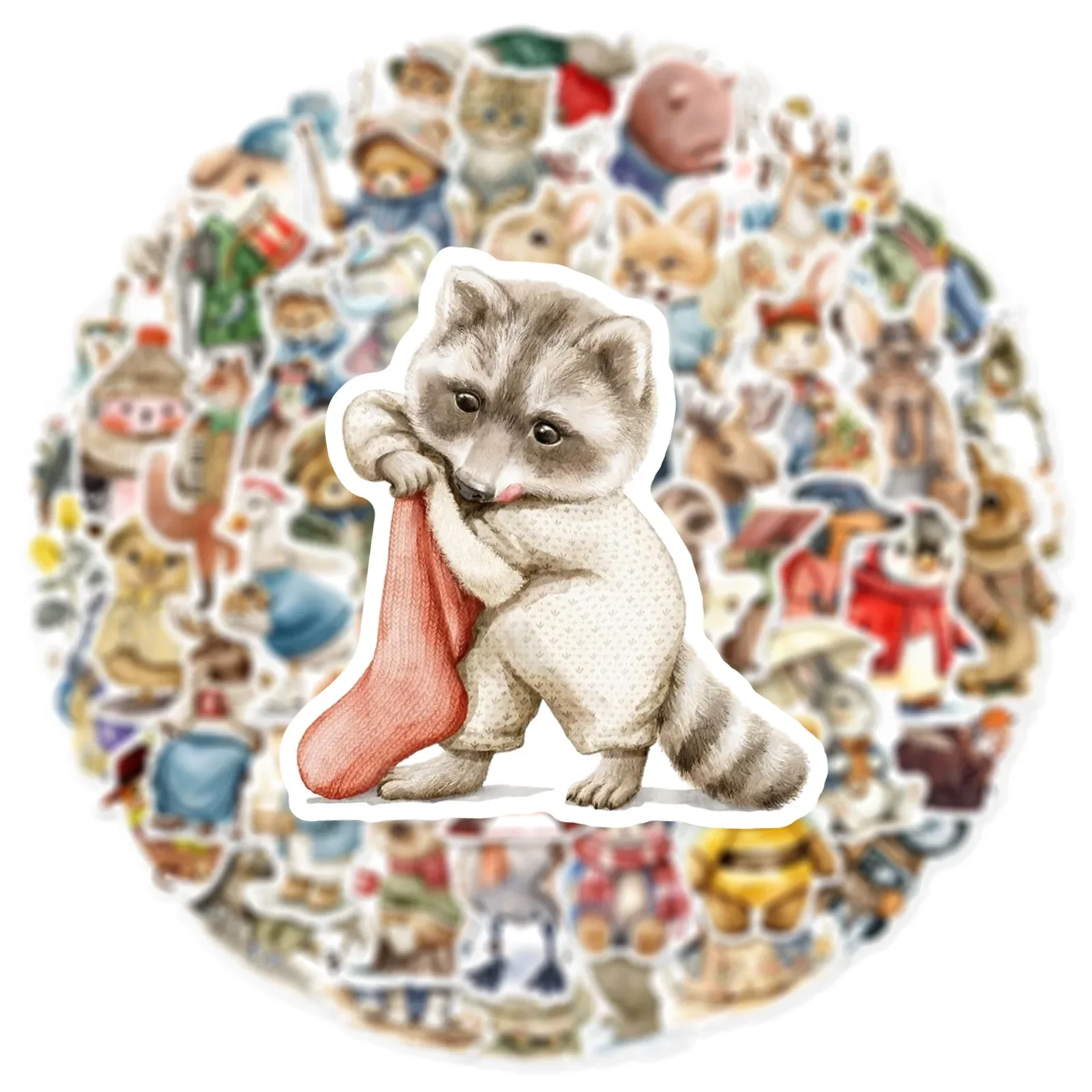 Retro Animal Waterproof Graffiti Sticker Aesthetic Decorative Luggage Laptop Phone Guitar Scrapbook Kids Stickers 10/30/50Pcs,decorative stickers,self adhesive stickers,paper stickers,adhesive stickers,animal stickers