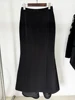 HIGH STREET Newest Fashion 2024 Women's Diamonds Rhinestone Beaded Blazer Mermaid Long Skirt 4