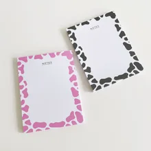 

Ins Simple Style Cow's Spot Memo Pad Student Mini Notepad Office Message Paper School Stationery Desktop Decor Notes 50 Sheets