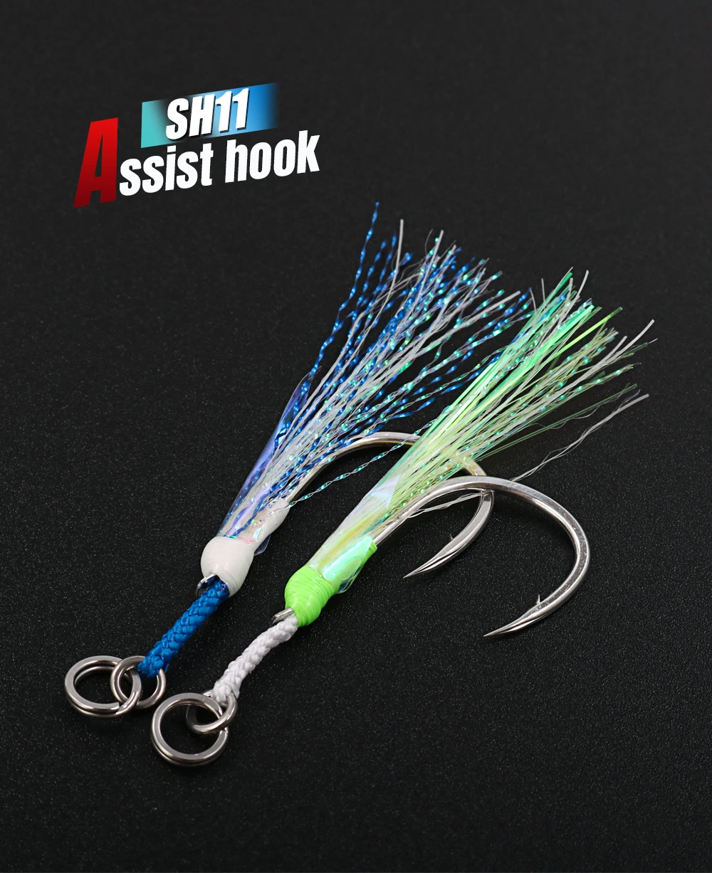 JIGGING PRO 1/0 2/0 3/0 4/0 Jigging-Assist-Haken Einzelhaken für Metall-Jig-Köder Salzwasser-Angeln – Detail 1