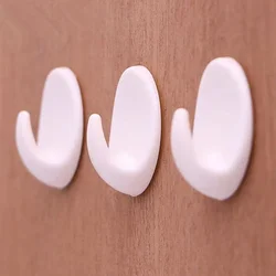 5 - Piece Self - Adhesive White Oval Hooks (WHITE)