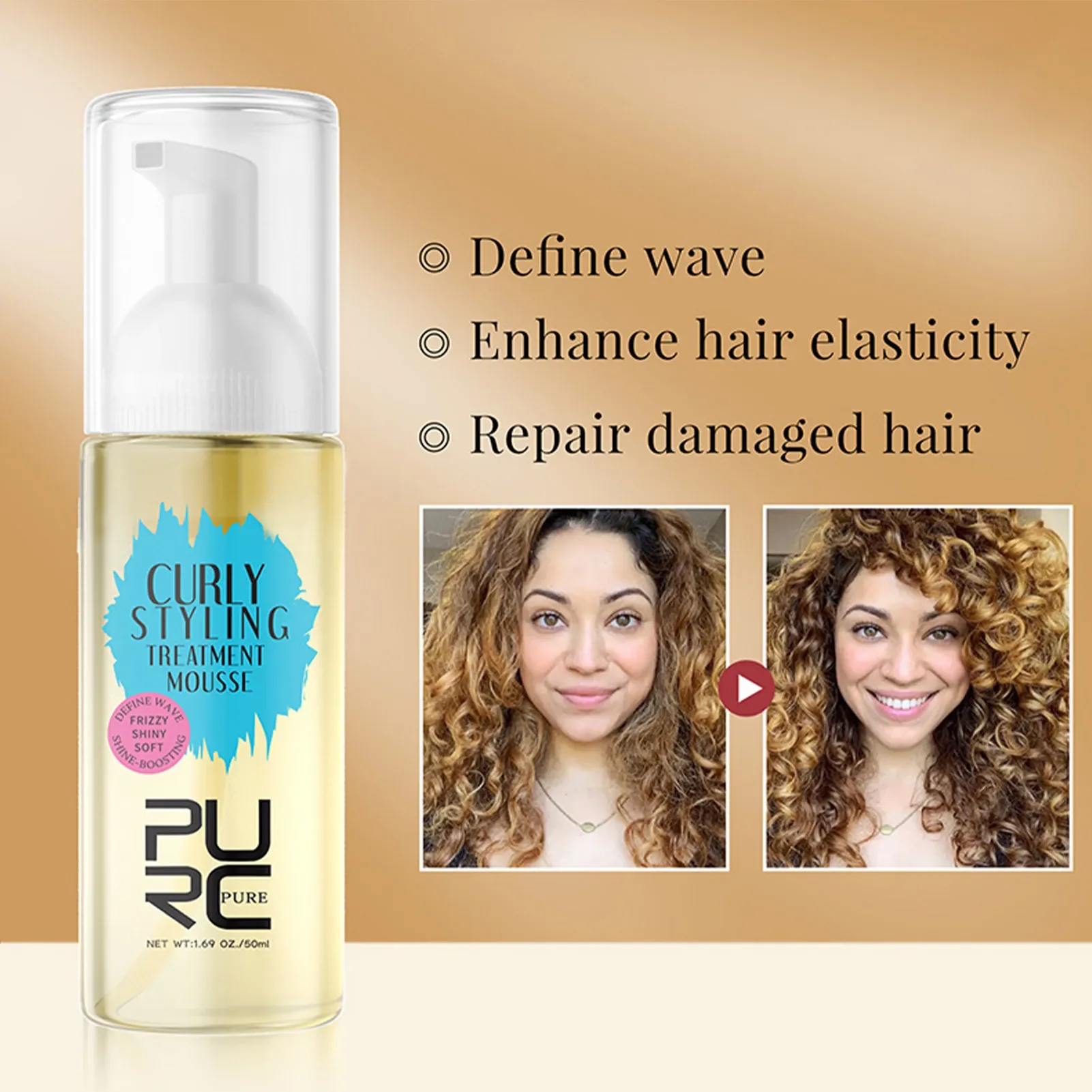 Hair Styling Mousse Foam Curly Hairs Mousse To Comb Refresh and Repair Damaged Hair Natural Nourishes Hairs Locks