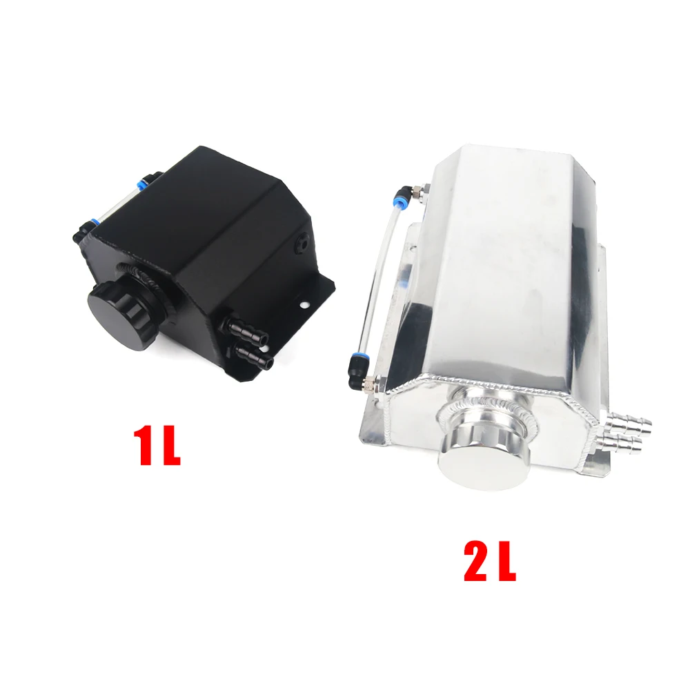 Universal 1L/2L Aluminum Oil Catch Can Reservoir Tank Engine Coolant Radiator Overflow Oil Fuel Tank Drain Plug Breather