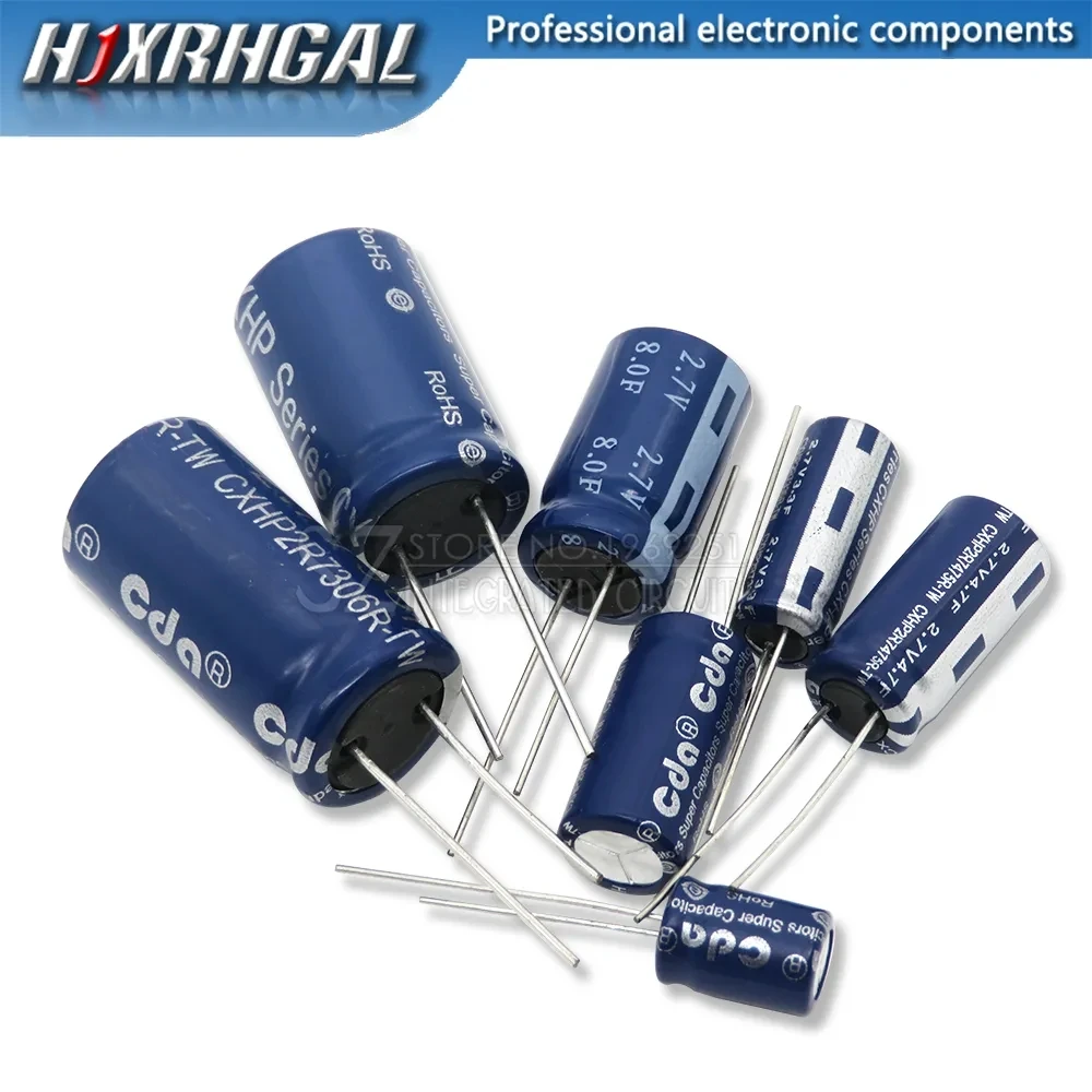 2PCS super capacitor farad capacitor 2.7V 2F 3.3F 4F 4.7F 5F 6F 7F 8F 10F 15F 20F 25F 30F 60F super capacitor